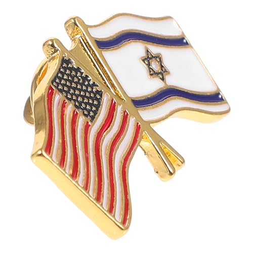 Beaupretty Israelische und Us Flagge Anstecknadel Metall Dekorative Brosche Patriotisches Abzeichen für Kleidung und Hüte Vielseitiges Accessoire für Partys und Festivals von Beaupretty