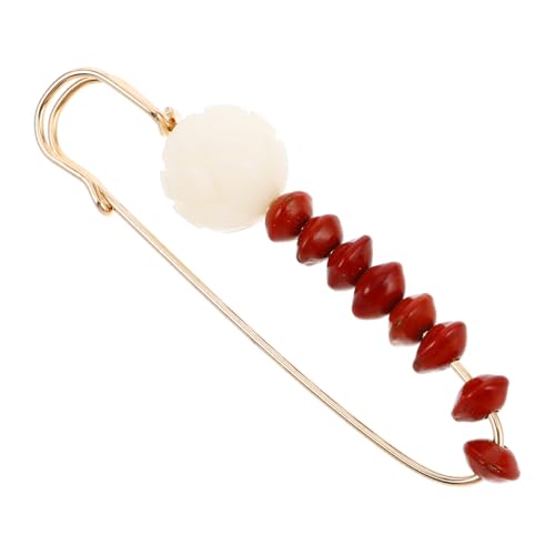 Große Sicherheitsnadel Brosche Grün Weißem Jade Bodhi Wurzel Lotus Dekorative Anstecknadel für Schals Tücher Damenbrosche mit Einzigartigem Design von Beaupretty