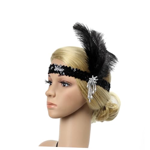 Beaupretty Fascinator-gatsby-stirnband Aus Den 1920er Jahren Gatsby-kostüm Der 20er Jahre Derby-kopfbedeckung Derby-stirnbandhut Gatsby-stirnbänder Für Frauen Einstellen Fräulein Handschuhe von Beaupretty