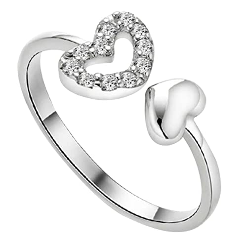 Herzring Damen Verstellbarer Offener Ring mit Eleganter Schmuck für Besondere Anlässe Perfektes für Freundinnen Familie von Beaupretty