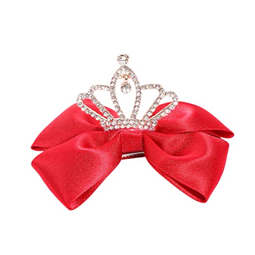 Beaupretty Prinzessin Haarschleife Haarspangen Tiara-haarspange Königin Haarspange Prinzessin Bogen Strass Tiara Haarspange Haarschmuck Zur Hochzeit Kronendekor Strasssteine Fräulein Krawatte von Beaupretty