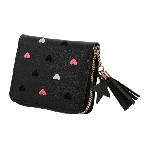 Kompakte Geldbörse für Damen mit Stern Anhänger Multifunktionale Münztasche für Karten Kleingeld Schlüssel Accessoire für Unterwegs Reißverschluss für Sicheren Halt von Beaupretty