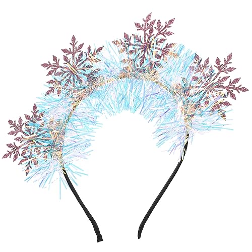 Beaupretty Weihnachtsdeko Deko-Haarbänder Haargummis Stirnbänder Schneeflocken Haarschmuck Glitzer-Stirnband Weihnachtsfeier-Stirnband Glitzer-Schneeflocken-Stirnband Babykleidung von Beaupretty