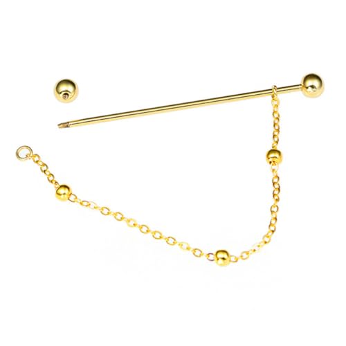 Kragenpin mit Runden Kugeln Schraubverschluss Hemdkragenbrosche Krawattennadel mit Kette für Formelle Lässige Anlässe Langlebig von Beaupretty