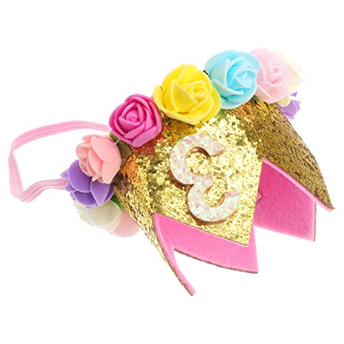 Beaupretty Stirnbänder Krone-Stirnband Für Jungen Krone Für Mädchen Geburtstagskrone Jungen-Geburtstagskrone 3 Stirnbänder Krone Kopfbedeckung Kopfband Blumen-Stirnband Hut Haar-Accessoires von Beaupretty