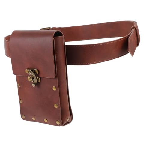 Punk Gürteltasche für Damen Stilvolle Hüfttasche Strapazierfähigem PU Material Leicht Tragbar für Outdoor Aktivitäten Reisen Auffälliges Design mit Dekorativem Gürtel von Beaupretty