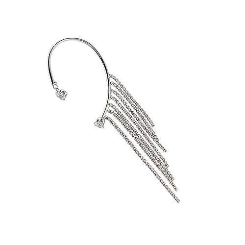 Beaupretty Lange Quaste Ohrmanschette Kettenohrringe für Damen Non Piercing Quasten Ohr Ohrringe Eleganter Damenschmuck Ohrschmuck Ohrloch für Besondere Anlässe von Beaupretty