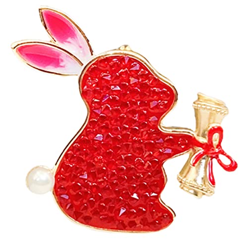 Rabbit Brooch mit Funkelnden Strasssteinen Stilvolle Tierbrosche für Kleidung Schals Hüte Einzigartiges Accessoire für Leicht Anzubringen zu Entfernen von Beaupretty