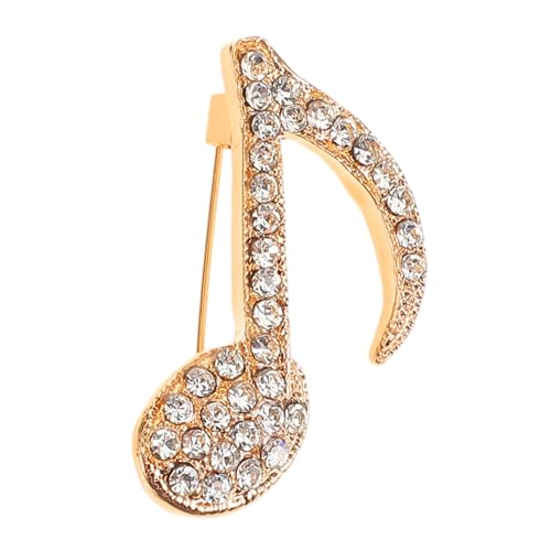 Rhinestone Musiknote Brosche Pin Legierung Anstecknadel für Anzüge Rucksäcke Vintage Design mit Sicherem Pin Mechanismus für Stilvolle Outfits von Beaupretty