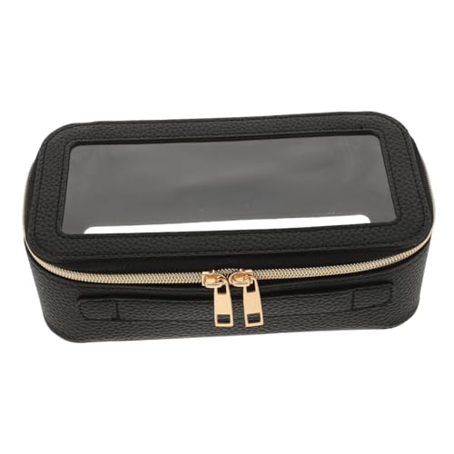 Beaupretty Transparente Kosmetiktasche PU und PVC mit Reißverschluss Tragbarer Kulturbeutel für Damen und Herren für Reisen und Alltag von Beaupretty