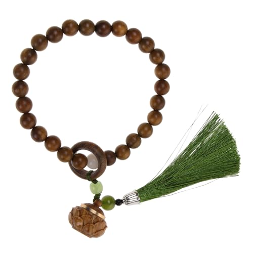 Unisex Holzperlen Rosenkranz Armband mit Quaste Handgefertigtes Gebetsarmband Grünem Sandelholz für Meditation Tragbar Leicht Perfektes für Besondere Anlässe von Beaupretty