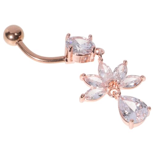 Wasserdichter Bauchnabelring Roségold Eleganter Piercingschmuck für Frauen Teenager Besondere Anlässe von Beaupretty