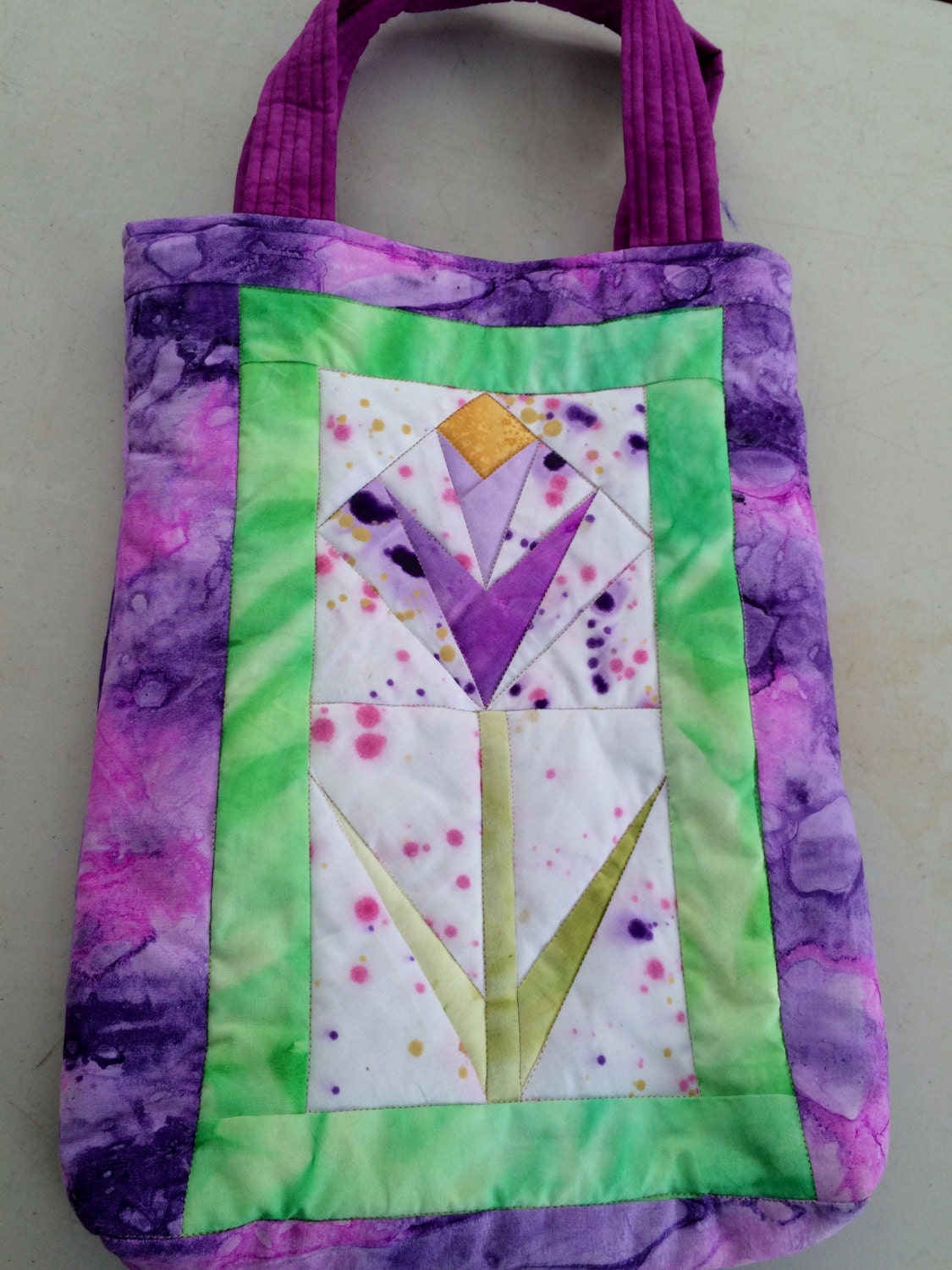 Patchwork-Einkaufstasche. Neue Gesteppte Handgemachte Tasche von BeautiWoolTreasures