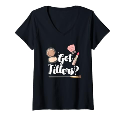 Damen Lippenfüller Botox Lustiges Wortspiel für kosmetische Krankenschwestern und Make-up-Liebhaber T-Shirt mit V-Ausschnitt von Beautician Lipstick Lip Injection Cosmetologist