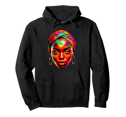 Afrikanische Mode Kopfbedeckung Mädchen Pullover Hoodie von Beautiful Colorful African Woman Face