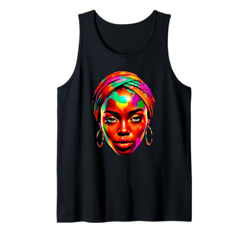 Afrikanische Mode Kopfbedeckung Mädchen Tank Top Afrikanische Mode Kopfbedeckung Mädchen Tank Top von Beautiful Colorful African Woman Face