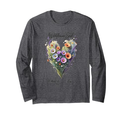 Schönes Blumenherz, lustiges Unisex-Design für Männer und Frauen Langarmshirt von Beautiful Flower Heart Funny Unisex Design Tee