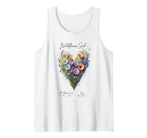 Schönes Blumenherz, lustiges Unisex-Design für Männer und Frauen Tank Top von Beautiful Flower Heart Funny Unisex Design Tee