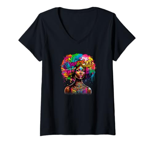Damen Melanin - Black Girl - Magic - Juneteenth T-Shirt mit V-Ausschnitt Damen Melanin - Black Girl - Magic - Juneteenth T-Shirt mit V-Ausschnitt von Beautiful Girl of African Appearance