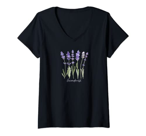 Damen Lavendelish – Lavendel, Lavendel, Lavendel, Violett, Violett T-Shirt mit V-Ausschnitt von Beautiful Purple Lavender Lover