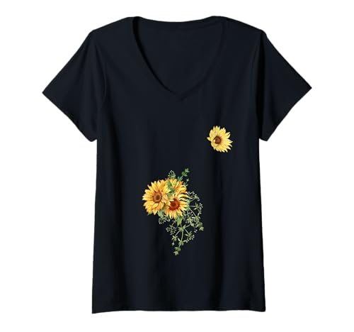 Damen Schönes gelbes Blumen-lustiges Unisex-Design für Herren und Damen T-Shirt mit V-Ausschnitt Damen Schönes gelbes Blumen-lustiges Unisex-Design für Herren und Damen T-Shirt mit V-Ausschnitt von Beautiful Yellow Flower Funny Unisex Design Tee