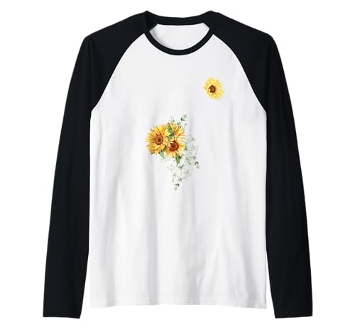 Schönes gelbes Blumen-lustiges Unisex-Design für Herren und Damen Raglan von Beautiful Yellow Flower Funny Unisex Design Tee