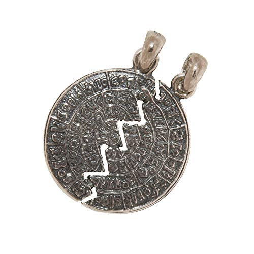 Phaistos Disc Scheibe SILBER STERLING 925 GROSSER SPLIT Gespalten ANHÄNGER MYTHISCH GRIECHISCH UNISEX von BeautifulGreekStatues