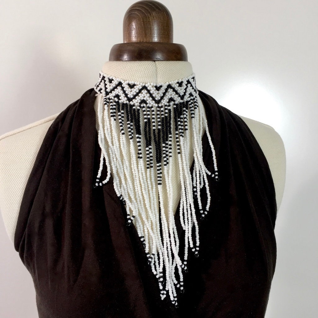 Vintage Südafrika in Perlen Halskette - Boho Chic Fransen Chocker Tattoo Style Vintage Südafrika in Perlen Halskette - Boho Chic Fransen Chocker Tattoo Style von BeautifulPangea