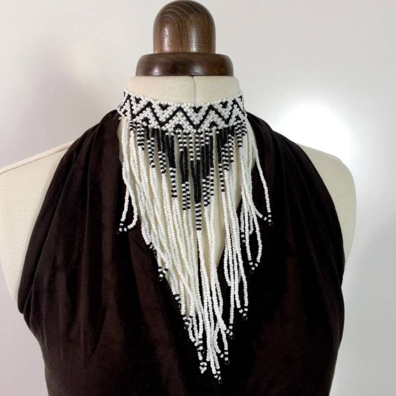 Vintage Südafrika in Perlen Halskette - Boho Chic Fransen Chocker Tattoo Style Vintage Südafrika in Perlen Halskette - Boho Chic Fransen Chocker Tattoo Style von BeautifulPangea