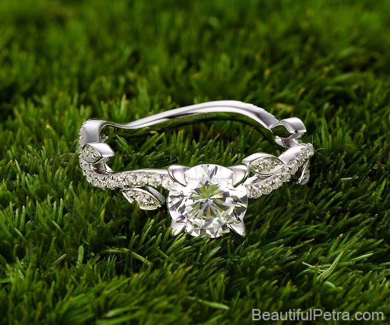 Diamant-Verlobungsring - Wunderschöne Petra Ringe 14K 18K Platin Fl13 von BeautifulPetra