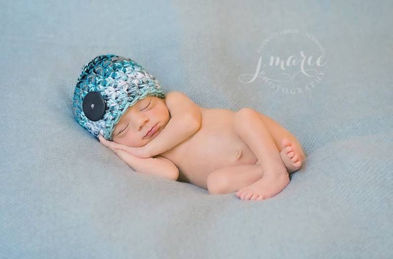 Aqua Blau Grau Schwarz Beanie Mütze Neugeborenen Babyfotografie von BeautifulPhotoProps