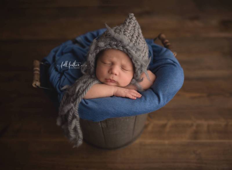 Neugeborenen Fluffy Bonnet Hat Photo Prop Grau Neugeborenen Fluffy Bonnet Hat Photo Prop Grau von BeautifulPhotoProps