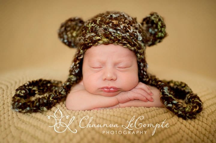 Süße Träume Braun Ohrenklappen Teddy Bär Mütze von BeautifulPhotoProps