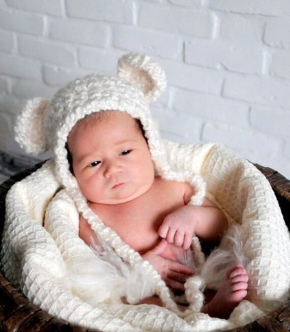 Süße Träume Ohrenklappen Beanie Bär Mütze Süße Träume Ohrenklappen Beanie Bär Mütze von BeautifulPhotoProps