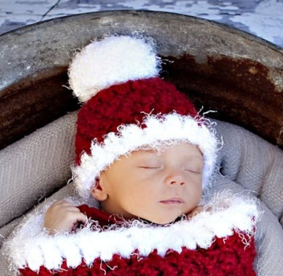 Weihnachtsmann Pom Mütze Rot Weiß von BeautifulPhotoProps