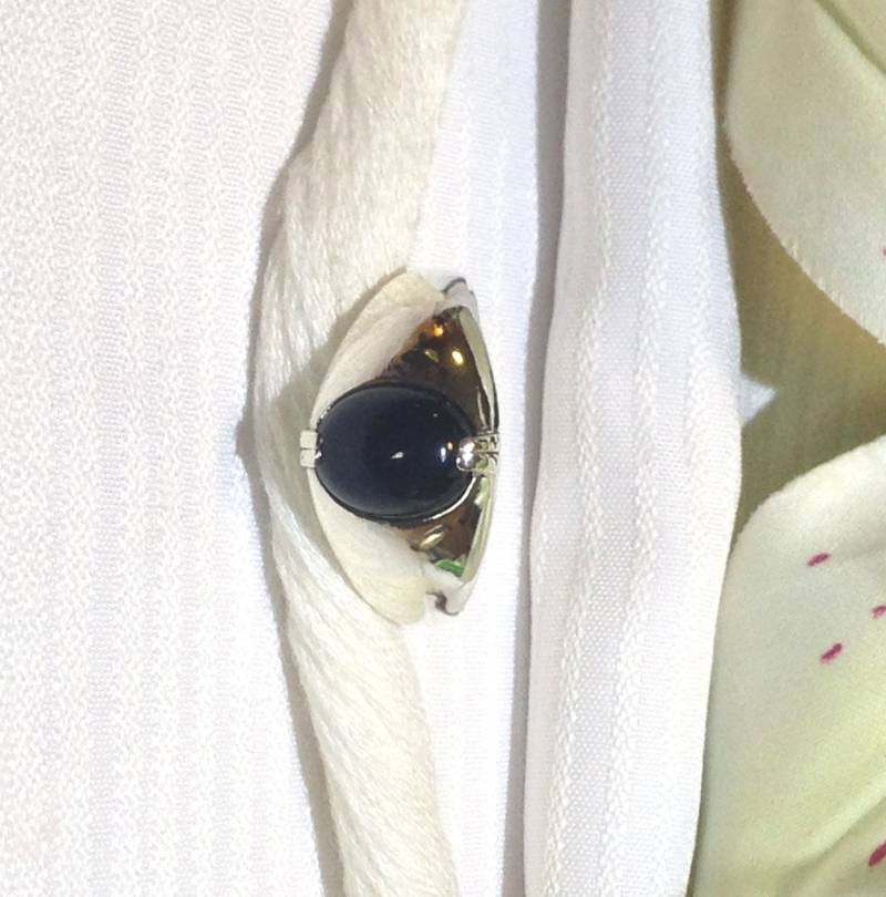 Einzigartige Solitaire Schwarz Onyx Herrenring ~ 925 Sterling Silber Größe 11 von BeautifulSeconds