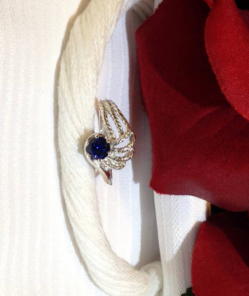 Funkelnden Blauen Saphir-Ring ~ 925 Sterling Silber Größe 7, 25 von BeautifulSeconds