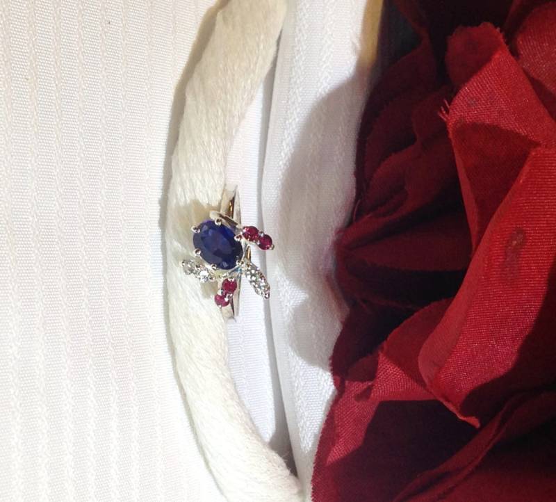 Funkelnden Rot, Weiß Und Blau Ring ~ 925 Sterling Silber Größe 6 von BeautifulSeconds