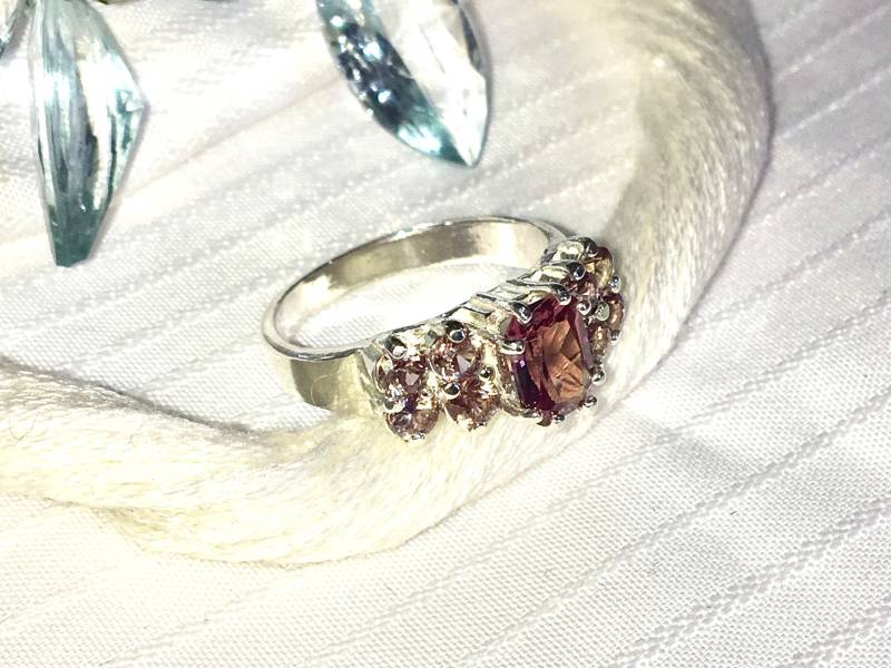 Funkelnden Saphir-Ring ~ 925 Sterling Silber Größe 6, 75 von BeautifulSeconds