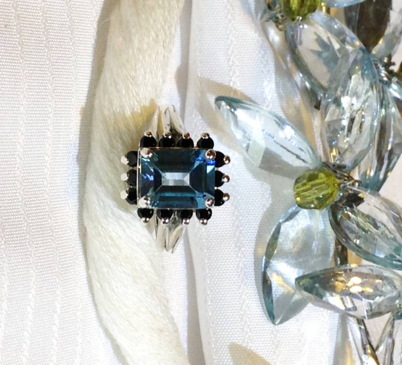 Spektakuläre London Blue Topas Und Spinell Ring ~ 925 Sterling Silber Größe 6, 5 von BeautifulSeconds