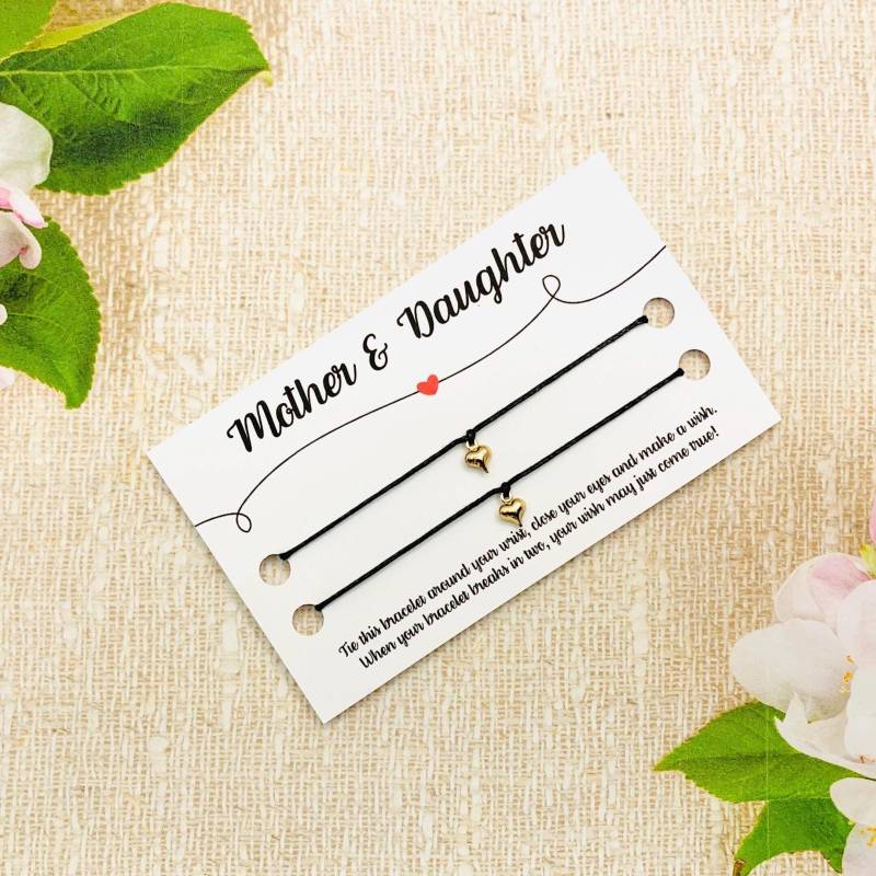 Mutter Und Tochter Wunscharmband Blume, Passende Armbänder Für Tochter, Weihnachtsgeschenke Mama, Sentimental von BeautifulbeadsByKate