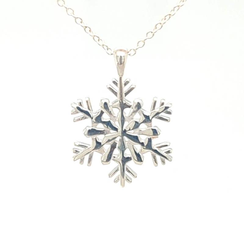 Schneeflockenanhänger Massiv 925Er Sterlingsilberanhänger Liebevoll Hergestellt in Wales Hochwertiger Schmuck Aus Großbritannien von Beautifuljewelleryco