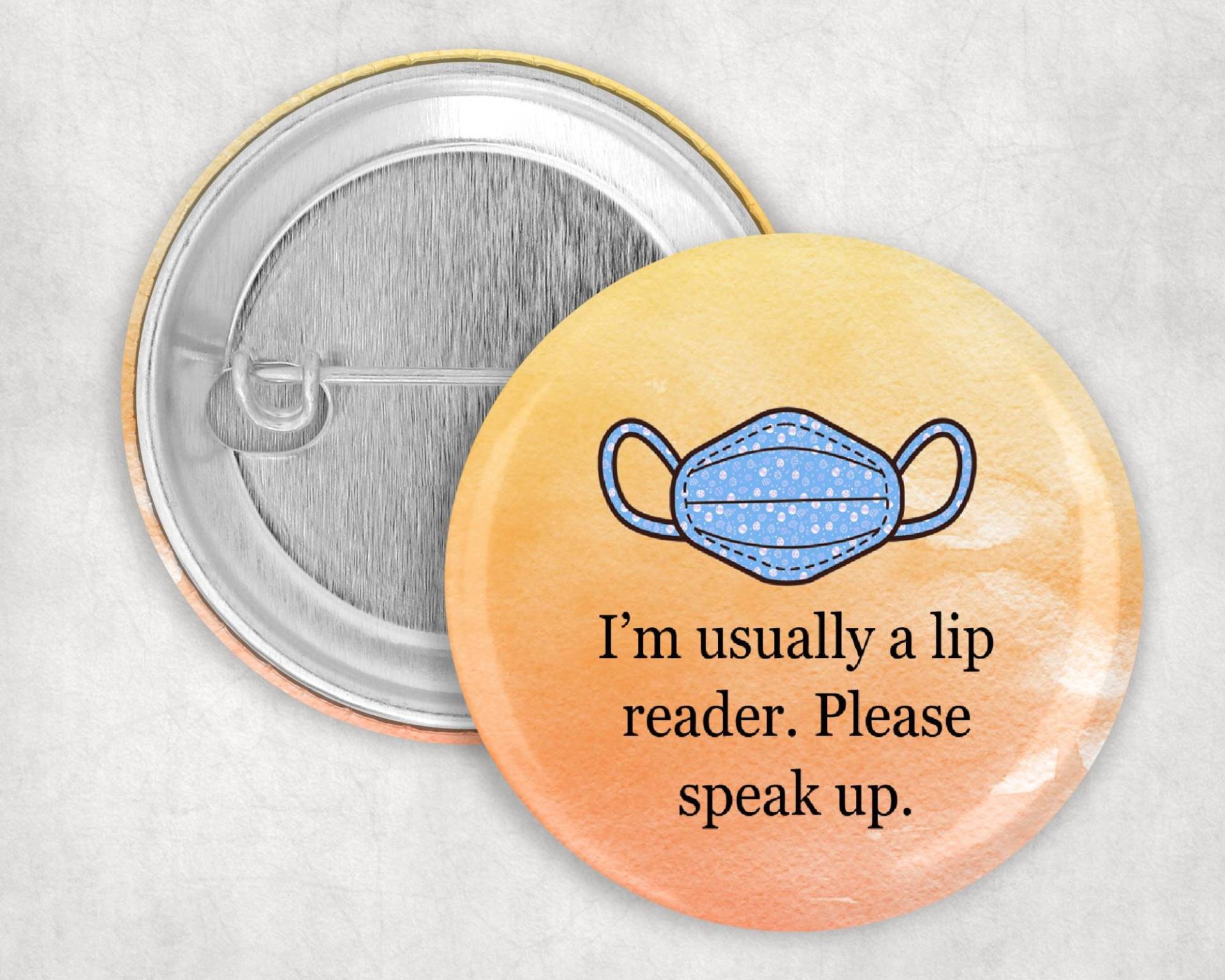 Hard Of Hearing Pin, I'm Usually A Lip Reader Please Speak Up Button, Communication Aid, 1.25 2.25 Or 3" Pinback Button von PurposefulSips