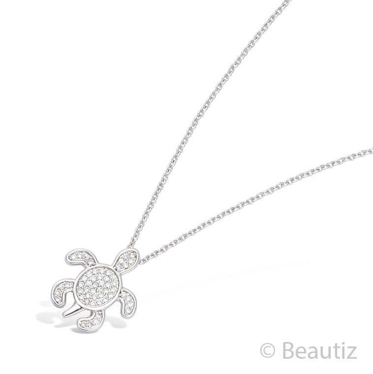 Zierliche Silber Collier Anhänger, Tortue Breloques Zirkon, Fte Des Mères Gießen Elle, Meilleur Ami, Anniversaire Femmes Présente von BeautizJewelry