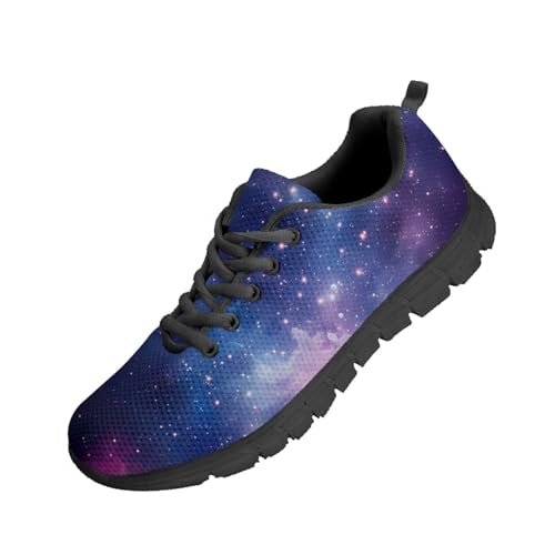 Beauty Collector Blue Purple Galaxy Women's Walking Shoes Lace-up Running Sneakers Black Sole Beauty Collector Blue Purple Galaxy Women's Walking Shoes Lace-up Running Sneakers Black Sole von Beauty Collector