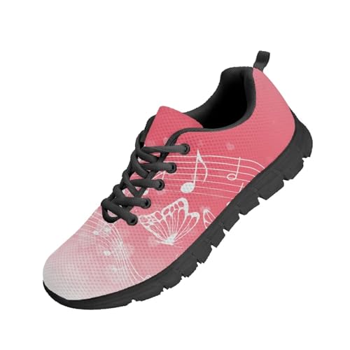 Beauty Collector Butterfly Music Pink Women's Walking Shoes Lace-up Running Sneakers Black Sole Beauty Collector Butterfly Music Pink Women's Walking Shoes Lace-up Running Sneakers Black Sole von Beauty Collector