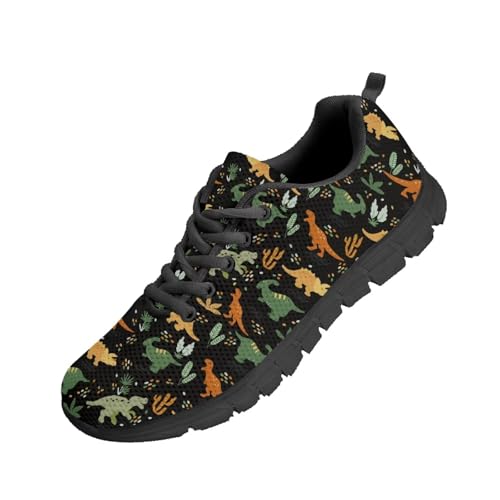 Beauty Collector Dinosaur Cactus Black Women's Walking Shoes Lace-up Running Sneakers Black Sole Beauty Collector Dinosaur Cactus Black Women's Walking Shoes Lace-up Running Sneakers Black Sole von Beauty Collector