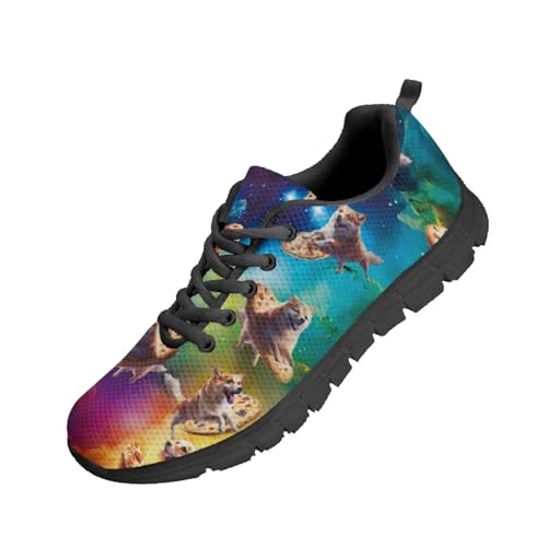 Beauty Collector Dog Pizza Cloud Galaxy Women's Walking Shoes Lace-up Running Sneakers Black Sole Beauty Collector Dog Pizza Cloud Galaxy Women's Walking Shoes Lace-up Running Sneakers Black Sole von Beauty Collector