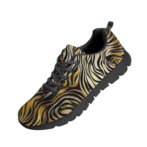 Beauty Collector Gold Zebra Print Tennis Shoes for Women Sports Fashion Sneaker Black Sole Beauty Collector Gold Zebra Print Tennis Shoes for Women Sports Fashion Sneaker Black Sole von Beauty Collector