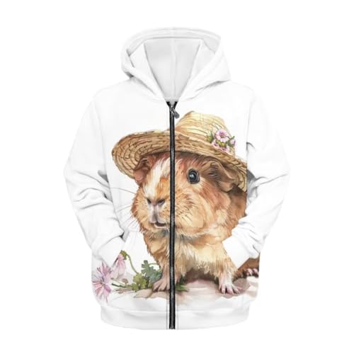 Beauty Collector Holiday Guinea Pig Kids’ Zip-Up Hoodie Sweatshirt Hooded Coat Jacket for Girls Age 6-16 von Beauty Collector
